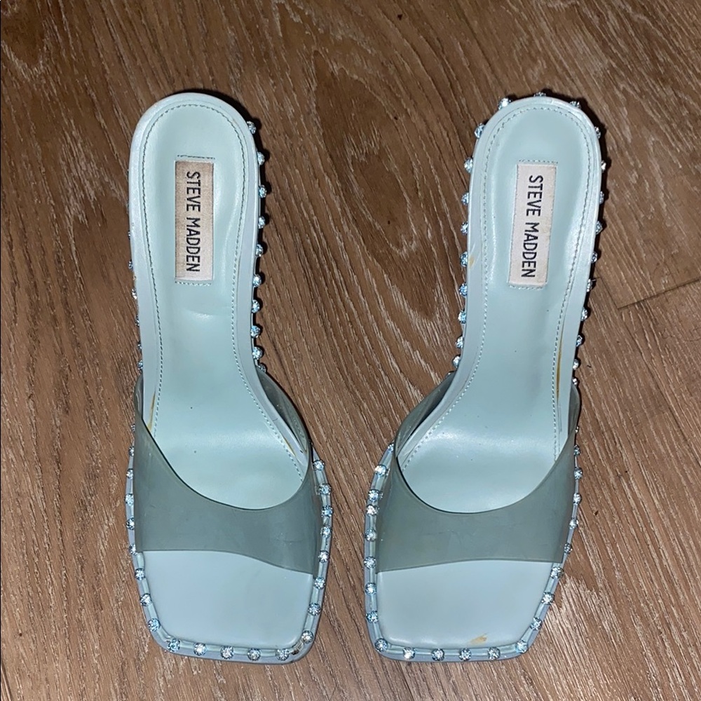 Steve Madden Women's Light Sky blue Studded Heels